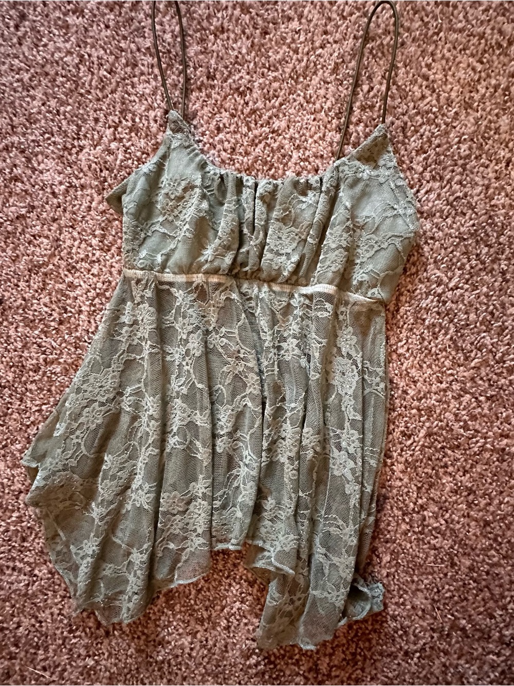 Just Polly green lace tank